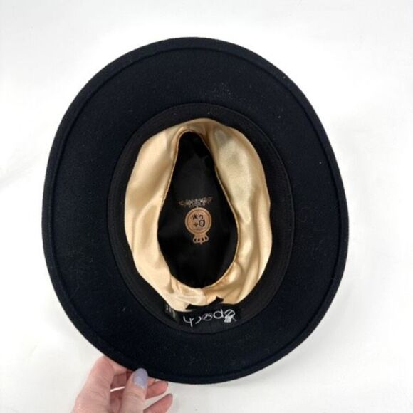 Epoch Hats Company Men's 100% Wool Felt With Feather‎ Fedora Hat Black Size S/M - Picture 6 of 11